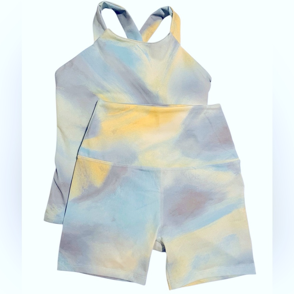 Interval Flair Spacedye Sage Wash Activewear Set NWT